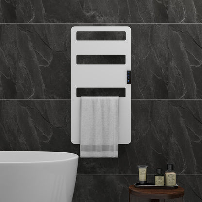 160 watts White Aluminium Heated Towel Rack for Bathroom Wall Mounted 35.4x18 inch