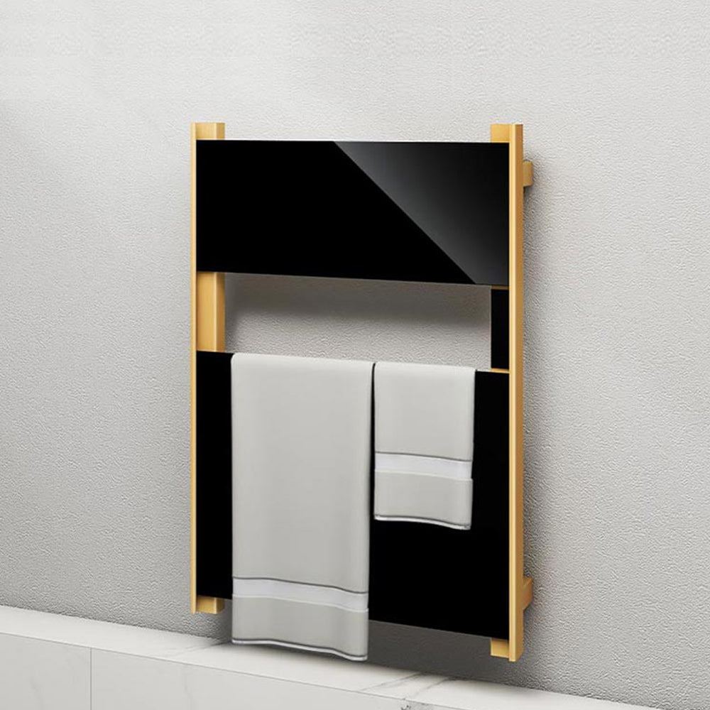 90 watts Bathroom Black Glass Panel Electric Heated Towel Warmer 27×18 inch