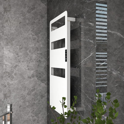 160 watts White Aluminium Heated Towel Rack for Bathroom Wall Mounted 35.4x18 inch