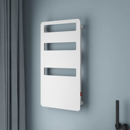 35.4″x18″ White Aluminium Heated Towel Rack for Bathroom Wall Mounted